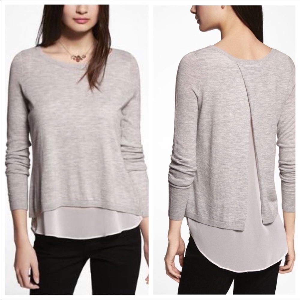 Express- Light Gray Top Size Large - image 1